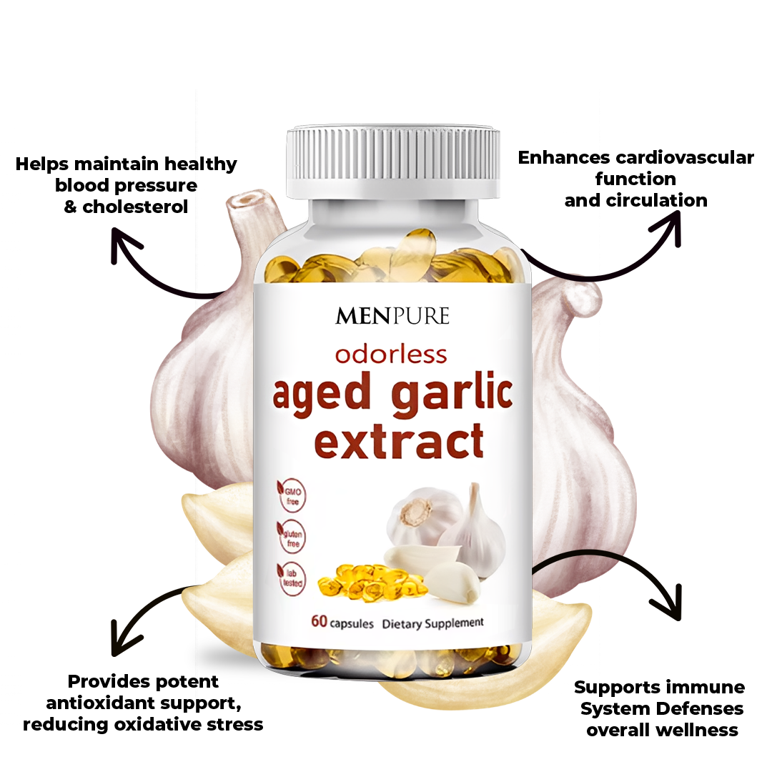 Meet Menpure Odorless Aged Garlic Extract Softgels Your Heart & Wellness Solution